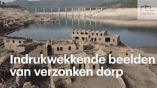 Verzonken dorp in Spanje weer te zien door extreme droogte [upl. by Tnirb]