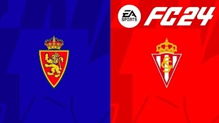 Real Zaragoza vs Sporting Gijón  Laliga Hypermotion  FC 24 [upl. by Ahsikram]