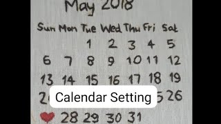 Calendar setting in hoop art  Embroidery [upl. by Nnaassilem]