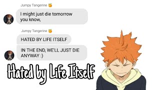 quotHated by Life Itselfquot Haikyuu Lyric Prank  Karasuno  Hinata pranks the team [upl. by Hoes293]