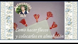 Como hacer flecos y colocarlos en un cojín o almohadón paso a paso ♥ Muy fácil ♥ [upl. by Battista598]