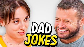 Dad Jokes  Dont laugh Challenge  Abby vs Andrew  Raise Your Spirits [upl. by Aikaj]