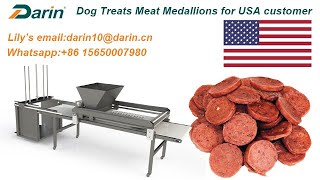 Dog Snacks Meat Medallions Making machine for USA customer Natural Chewing Snacks Machine LILY LIU [upl. by Edge59]