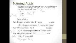 9 4 Naming and Writing Formulas for Acids and Bases [upl. by Ardnauq593]