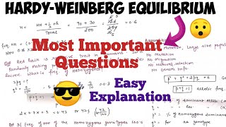 Hardy Weinberg Equilibrium  Practice most important questions🤩 [upl. by Hamlet]