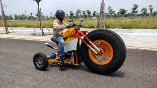 Build A Crazy Trike 450cc Use Truck Wheel And Great Experience [upl. by Aslehc772]