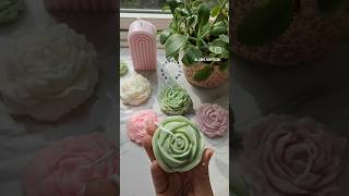 Rose candles 💚🌹candlemaking candles asmr aesthetic cutecandles [upl. by Alvira]