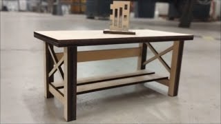 112 Scale  Laser Cut Work bench  Plus a Lightburn Software tip [upl. by Traci970]