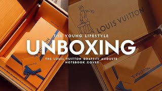 UNBOXING GRAFFITI AUGUSTE NOTEBOOK COVER  LOUIS VUITTON [upl. by Tterab]