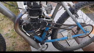 Testing the latest hydroformed pipe on the aliexpress Minarelli motorized bicycle kit [upl. by Josefa]