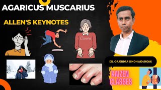 Agaricus muscarius Allens Keynotes Homeopathy Kaizen classes [upl. by Tekcirc]