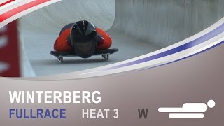 Winterberg  Womens Skeleton Heat 3 World Championships 2015  FIBT Official [upl. by Refiffej755]