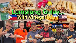 American trying Lumpiang Gulay Togue for the first time Lumpiang Gulay recipe food [upl. by Rachaba]