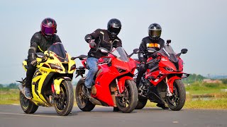 Kawasaki Zx10r Vs BMW s1000rr Vs Ducati V4  Superbikes Battle [upl. by Willard]