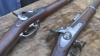 Civil War Rifles 1861 Springfield vs P53 Enfield [upl. by Nnaassilem]