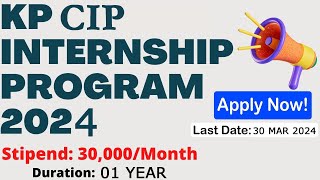 KP Internship Program 2024 Download Application Form  KPCIP Internship 2024  InfoUstaad [upl. by Lairea]