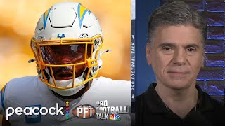 Chargers Jim Harbaugh addresses Derwin James’ suspension  Pro Football Talk  NFL on NBC [upl. by Dewhirst580]