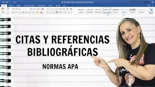 CITAS Y REFERENCIAS BIBLIOGRÁFICAS NORMAS APA ✅ [upl. by Yrak]