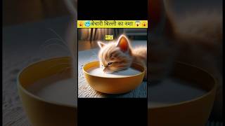 Cats🙀 have drink milk 🤣just fun😱catsoftiktok cat cute aiart ai poorcat catlover billi fyp [upl. by Adiehsar]