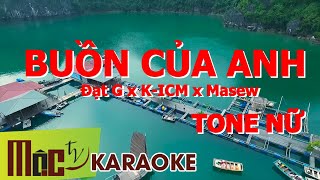 Karaoke Buồn Của Anh  Tone Nữ Hạ Thấp Dể Hát [upl. by Shirline]