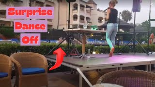 Unexpected Dance Battle at Mijas Costa Resort  Watch her Reaction [upl. by Aenert]