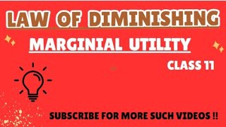 Law Of Diminishing Marginal Utility  Mr Sandeep Vashistha [upl. by Namso]