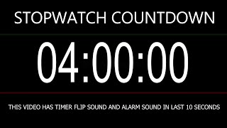 4 Hours or 240 Minutes Stopwatch Alarm Countdown with Flip clock sound countdown stopwatch time [upl. by Teague157]