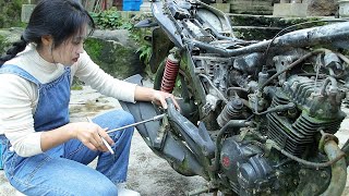 💡Genius Girl Spent 10 Days Successfully Repairing A Scrapped Motorcycle Covered In Moss  Linguoer [upl. by Kreiner]