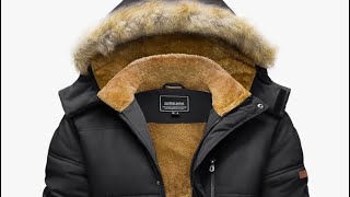 Winter jacket review TACVASEN Mens Thicken Parka [upl. by Alyhs545]