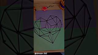 making geometric heart ♥ with bamboo sticks art trending craft bamboo sticks craft diy [upl. by Sheaff]