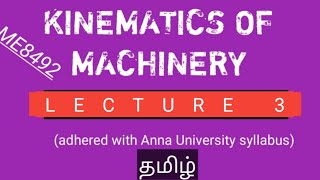 Kinematics of machinery UNITI L 3 Kinematic PairAnna University Dhronavikaash [upl. by Esinrahc]