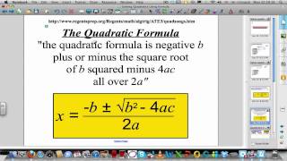 Solving quadratic equations using the quadratic formula [upl. by Nide877]