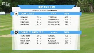 Farnham CC Surrey 1st XI v Cheam CC 1st XI [upl. by Stead]