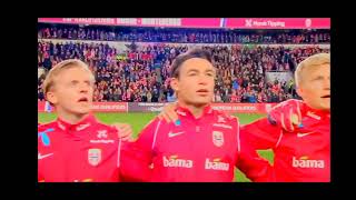 Norway National Anthem vs Montenegro  FIFA World Cup 2022 qualifying [upl. by Garrek]