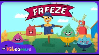 Fall Freeze Dance  The Kiboomers Preschool Movement Songs for Circle Time [upl. by Gladis]