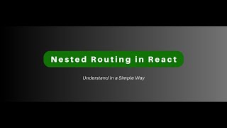 Nested Routing in React JS [upl. by Swagerty]