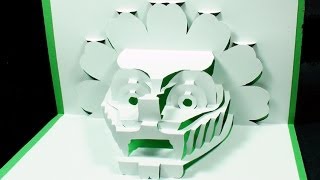 How to make a 3D DRAGON Pop Up Card  FREE Template  Kirigami 3D Dragon Head Greeting Card [upl. by Yreved114]