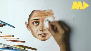 Drawing FABIAN GRISCHKAT Grischistudios REALISTIC PENCIL PORTRAIT  Time Lapse [upl. by Manouch]