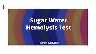 Sugar Water Hemolysis Test [upl. by Liuqa306]