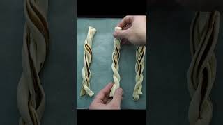 Chocolate Puff Pastry Twists Easy Recipe [upl. by Llebyram]