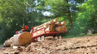 Hauling wood home from the woodlot with a new to me RK trailer [upl. by Ardnusal]