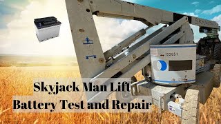 Skyjack Man Lift  Battery Test And Fix [upl. by Aivizt]