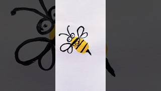 Honey Bee 🐝🍯 Acrylic painting for kids honeybee bee shorts painting art pipafuntv [upl. by Uball]