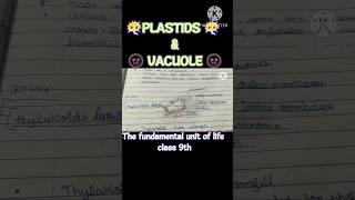 VACUOLE amp PLASTIDS in a plant cell ☘️The fundamental unit of life ☘️ class 9th☘️ chapter 5 [upl. by Edelsten]