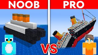 NOOB vs PRO TITANIC HOUSE Build Challenge in Minecraft [upl. by Reinwald]