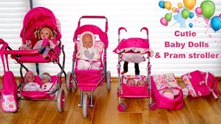 Baby Dolls Pushchair Stroller and Pram Unboxing Set Up amp Play with Baby Born Baby Annabell [upl. by Joel703]