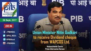 Union Minister Shri Nitin Gadkari to receive Dividend cheque from WAPCOS Ltd [upl. by Sorenson6]