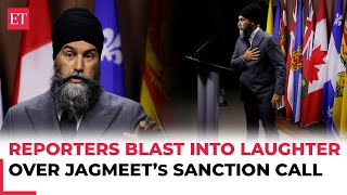 Canadian reporters laugh at Jagmeet Singh over sanction India demand Thats not how it works… [upl. by Terraj]