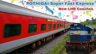 Pothigai Super Fast EXPRESS 12661 with new LHB coaches [upl. by Hobart]