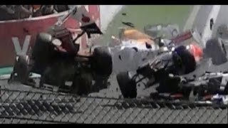 HUGE CRASH Formula 1  Spa Francorchamps Belgium 292012 Grandstand Gold 8 [upl. by Valaree]